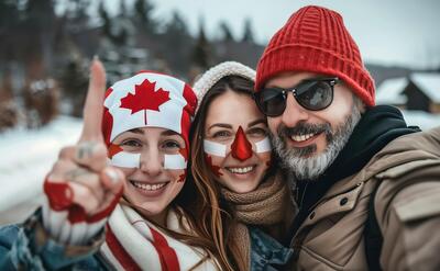 People celebrating canada day