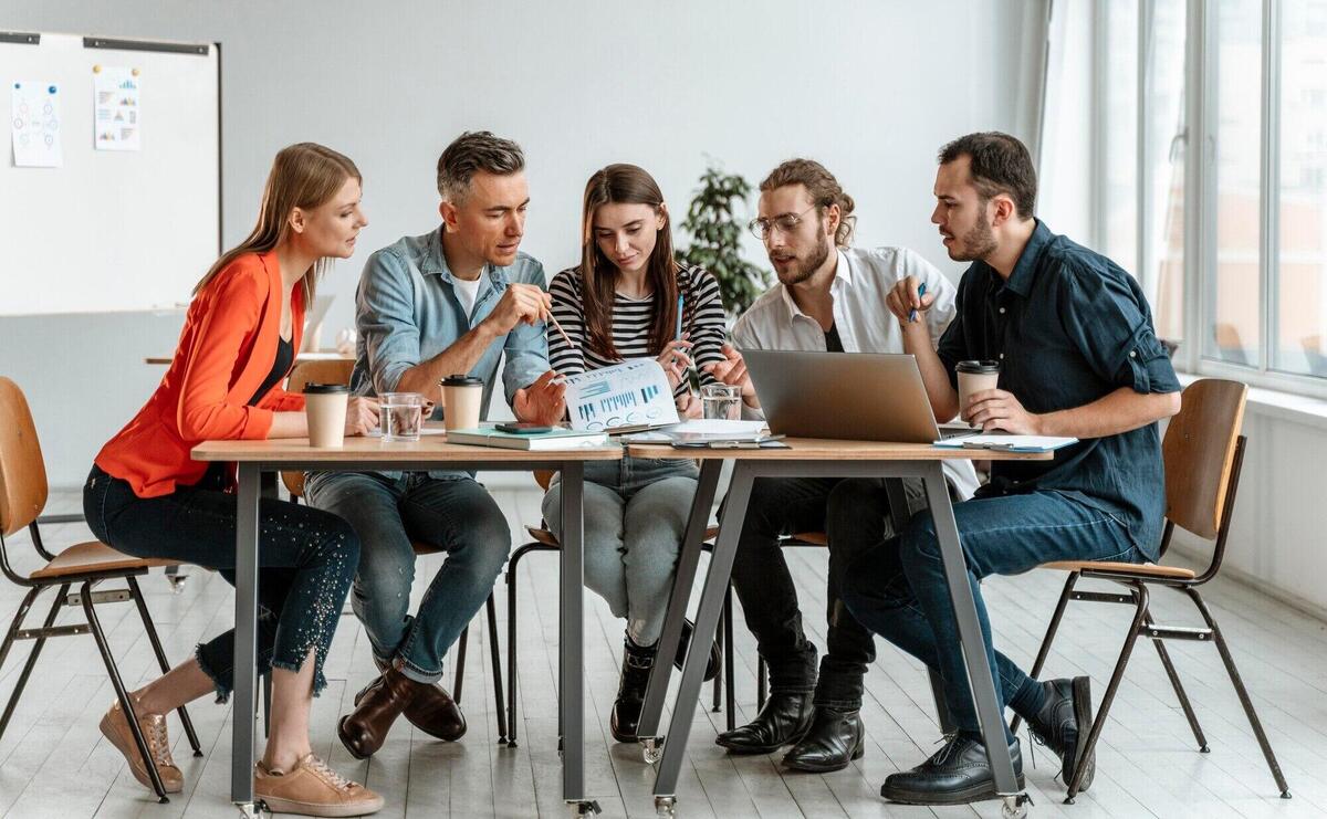 Businesspeople meeting at office working