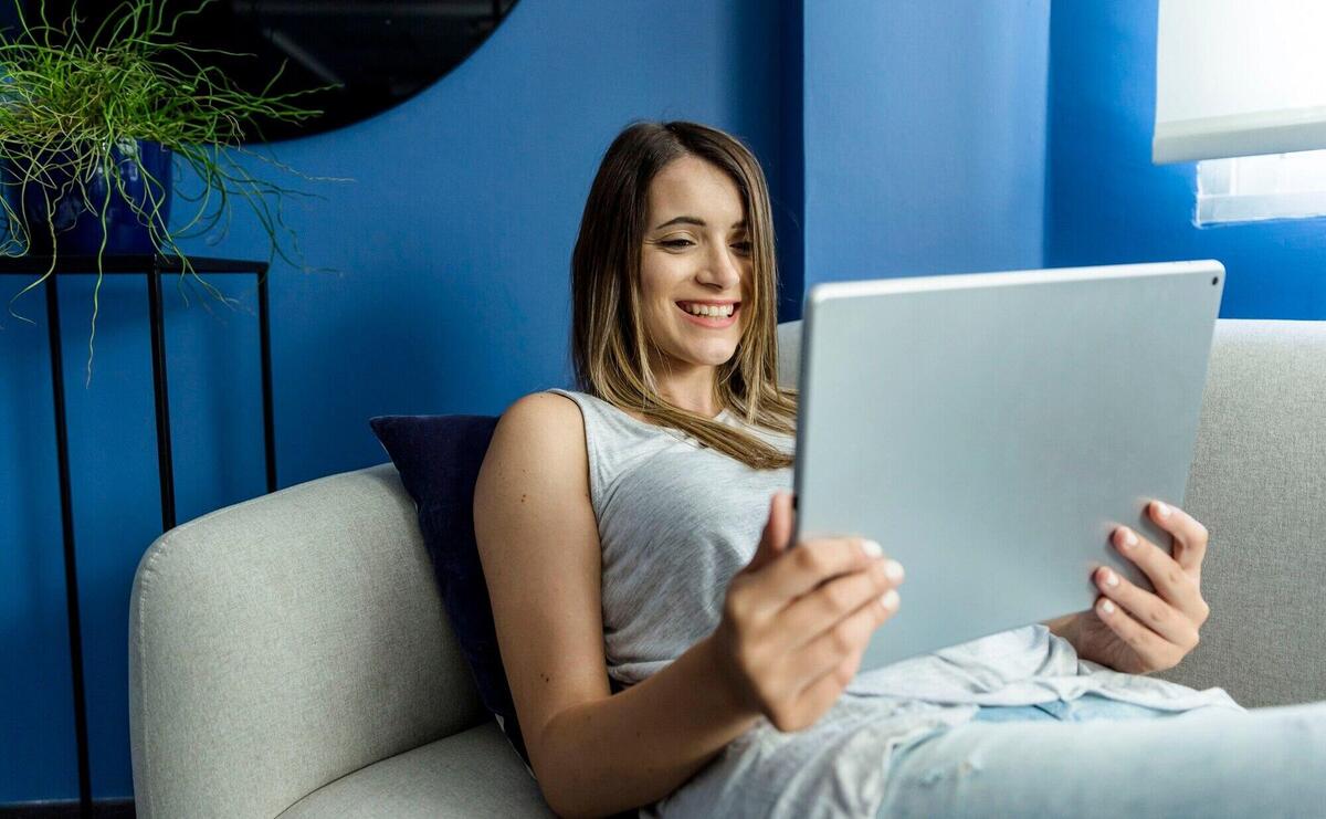 Young woman having a videoconference