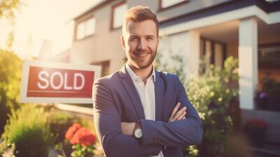 Medium shot man working as a real estate agent