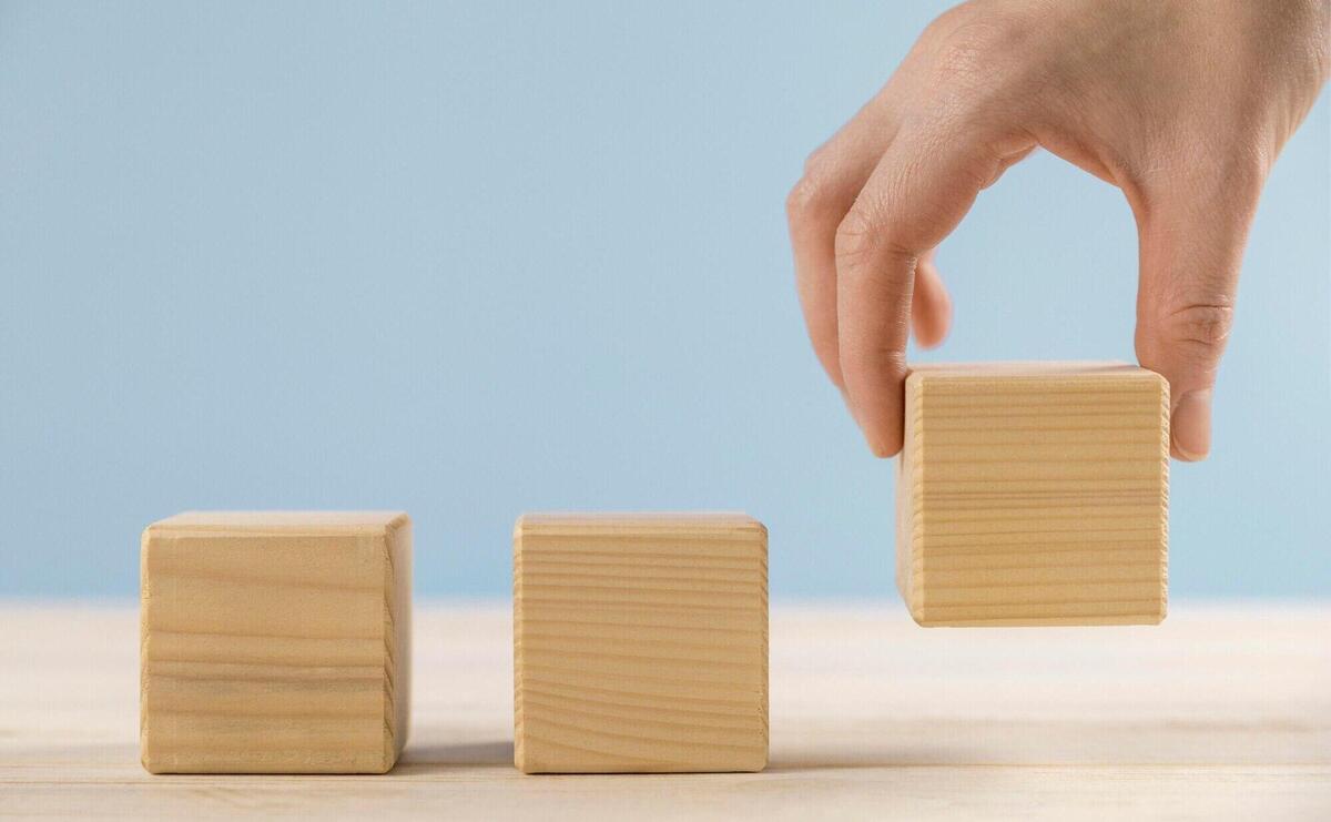 Assortment of blank wooden cubes