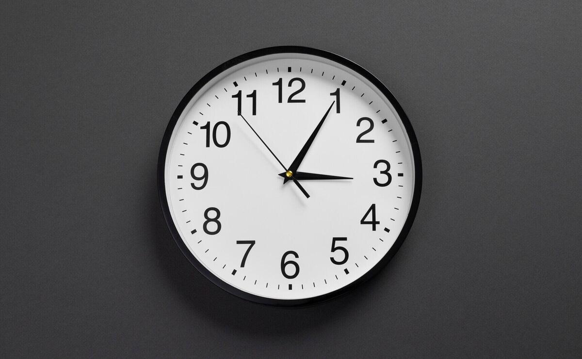 Top view wall clock still life