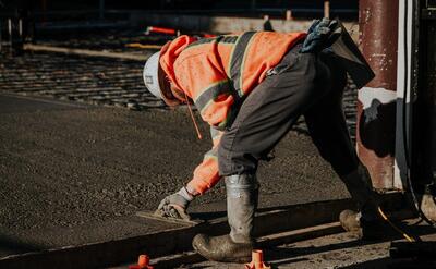 Workers in the construction site