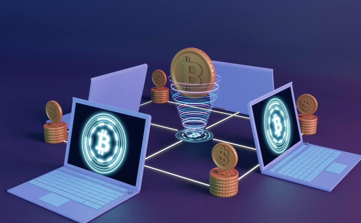 3d cryptocurrency rendering design