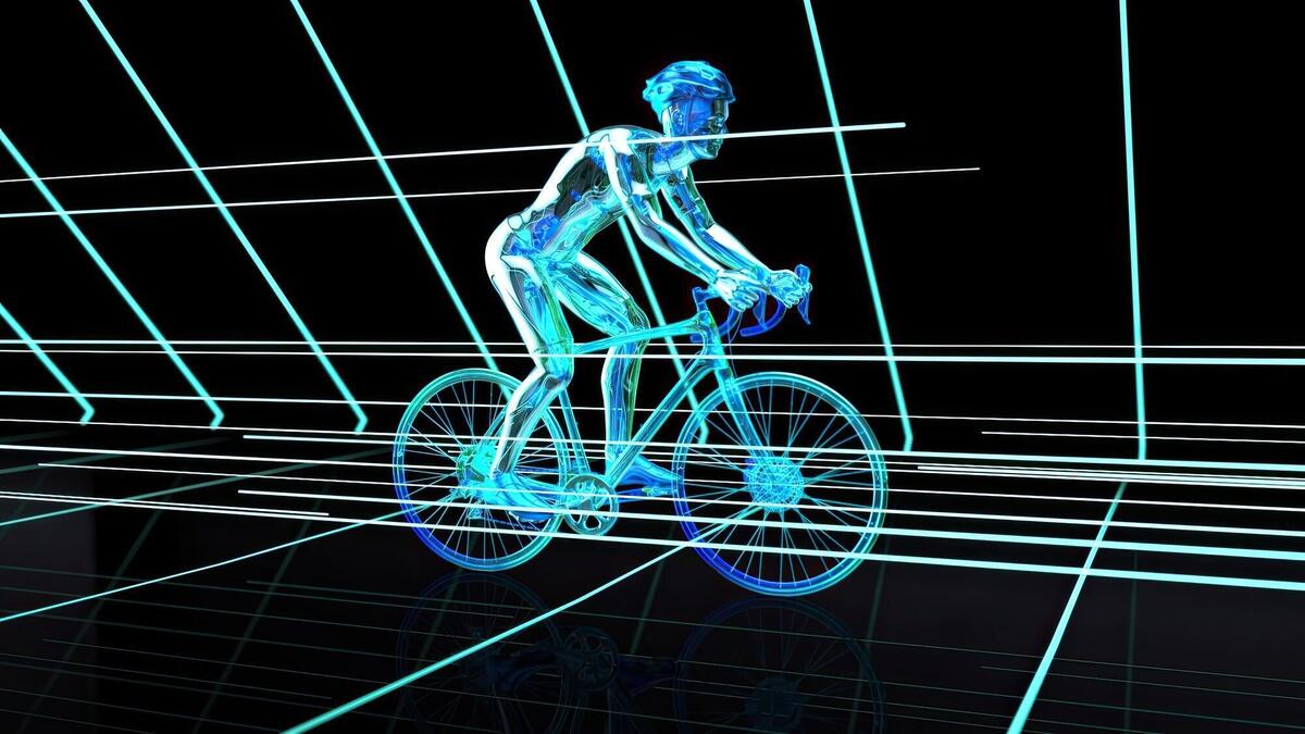 Abstract background of a Xray cyclist