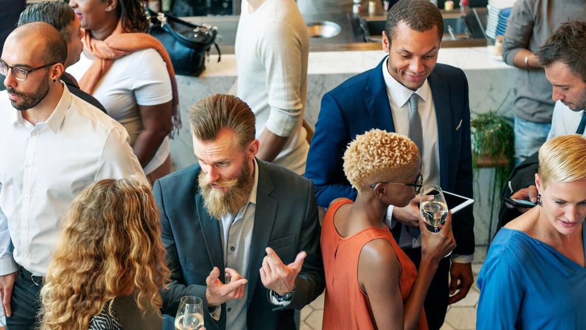 Diverse business people in a dinner party