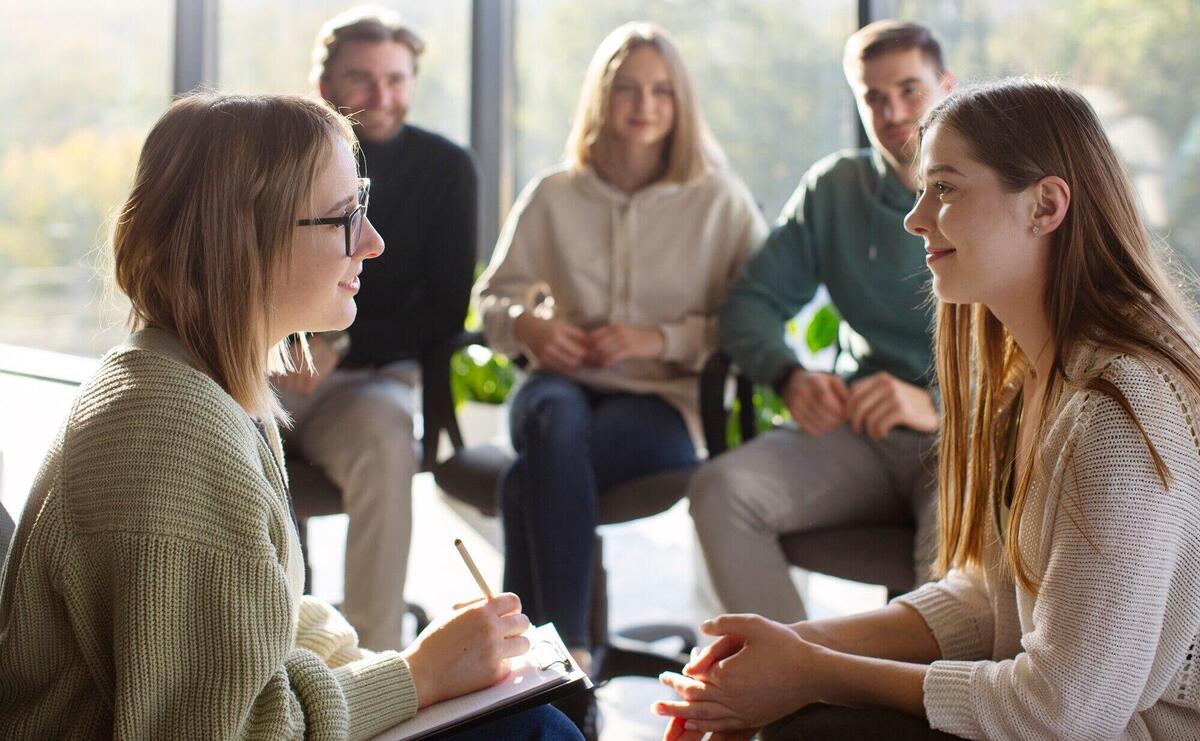 Authentic group therapy meeting