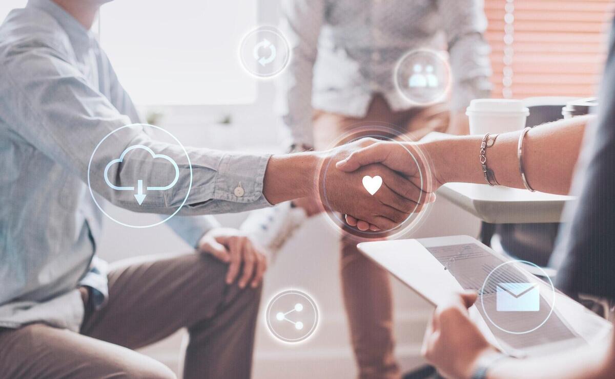 Business people shaking hands for greeting