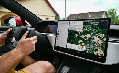 GPS on Screen in Tesla Car