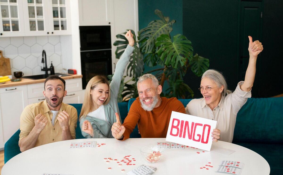 People playing bingo together