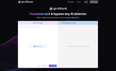 Screenshot from grubby.ai's website